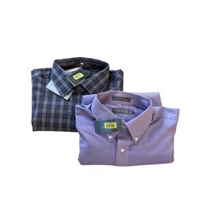 NWT Daniel Cremieux Large Signature Collection Mens Purple Shirts Lot of 2